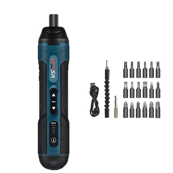 1 Set Elektrisk Skruvmejsel USB Laddning Precision 3.6V Sladdlös Elektrisk Skruvmejsel Set för Industri