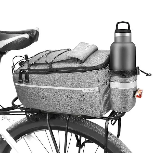 Cykelväska för pakethållare, 10 L cykelväskor för pakethållare, isolerad kylväska för bagage, cykelpakethållare, grå-X42-