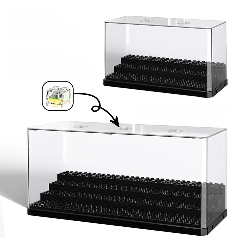 AliExpress - 3 Stufen staubdichte Acrylfiguren Stadtauto Modell Sammlung Display Box Baustein Aufbewahrung Plexiglas Vitrine Kinderspielzeug