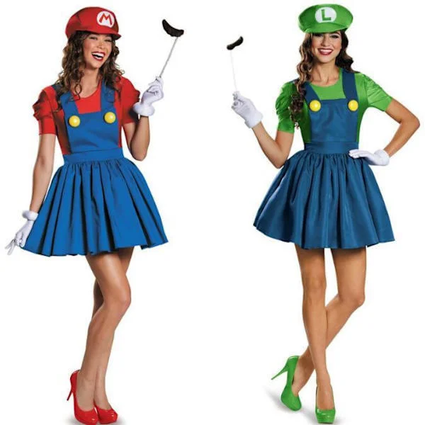 Halloween Super Mario Cosplay Mekko Naisille Punainen XL punainen XL