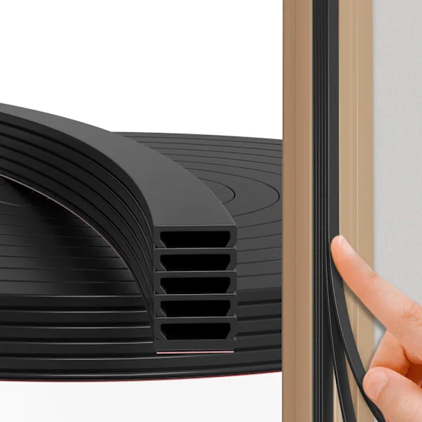 Self-adhesive Door Seal - Rubber Door Seal, Draft Stopper, Noise Protection (Black-6m)