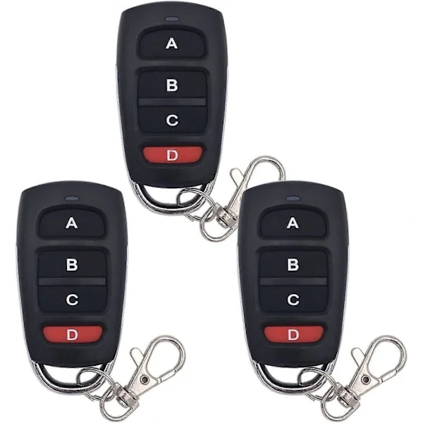 3-pack Garage Door Remote Control Cloning Remote Control 433mhz Universal Wireless Remote Control Key Fob Duplicator
