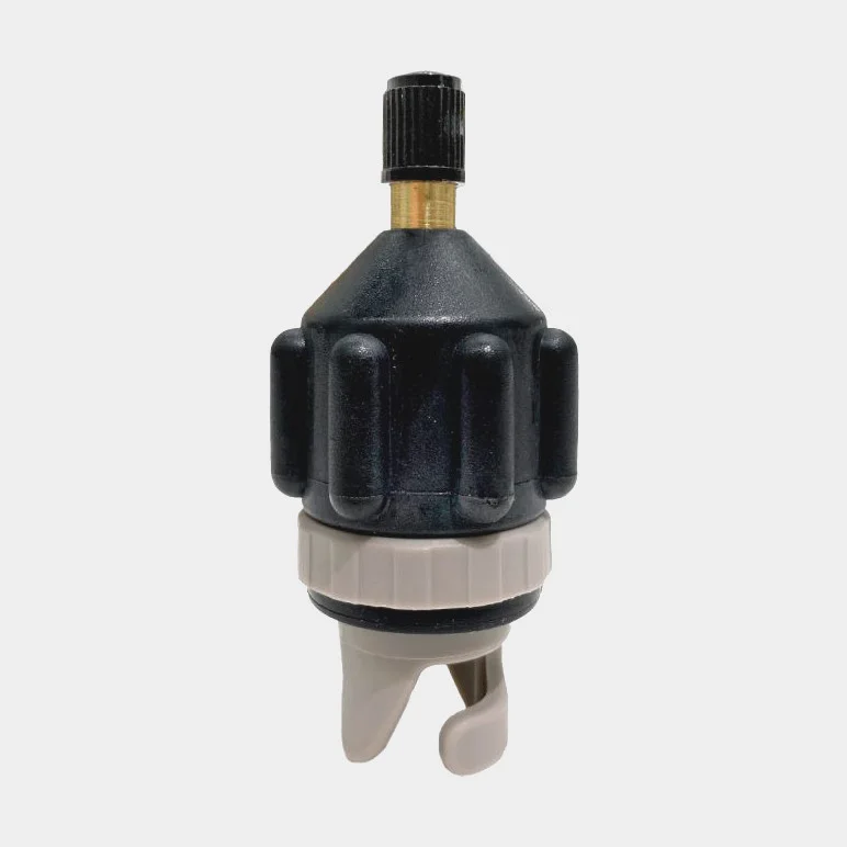 Pump adapter for inflatable boats & SUPs with Halkey-Roberts valve Black Island, fits car valve (Schrader)