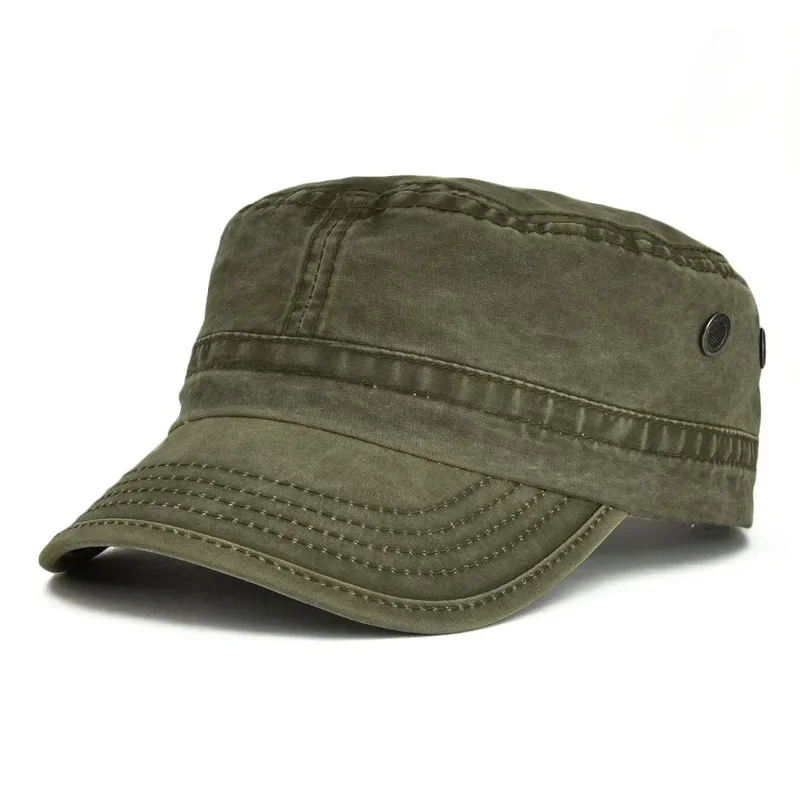 AliExpress - VOBOOM Militär Kadett-Armee-Kappen aus gewaschener Baumwolle für Herren, einzigartiges Design, verstellbare Vintage-Flachhüte mit 