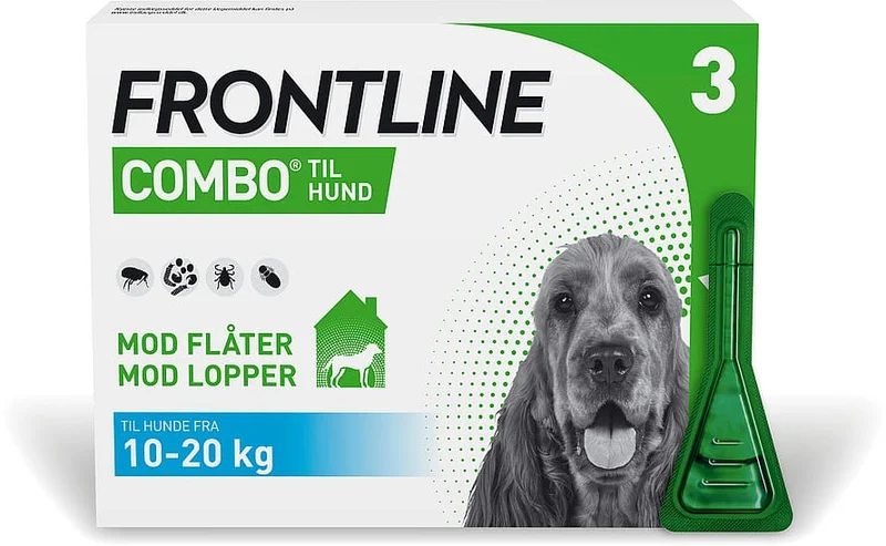 Frontline Combo Hund 10-20 kg 3 stk, Medicin & Pleje, Flåter & Lopper, Flåt- Og Loppemiddel Til Hunde