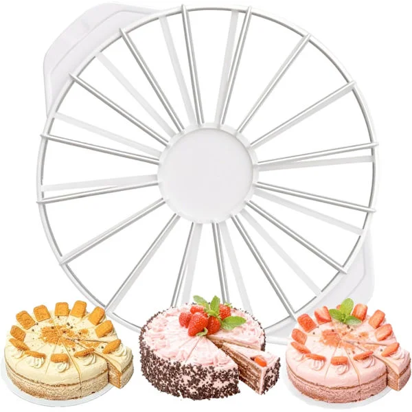 Kakedeler med delering – Kakedeler for 14–16 like store biter, egnet for kaker opptil 30 cm – Kakedeler for fester, bursdager og hjemmebaking
