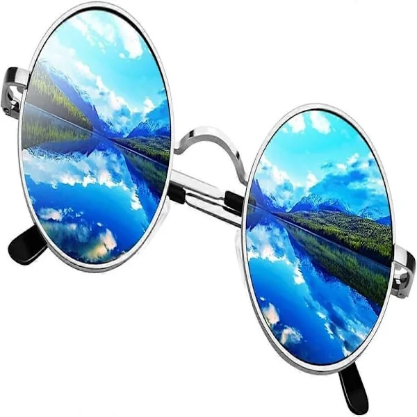 SCSYV Round Sunglasses Men Women, Retro 70s Polarized Hippie Lennon Circle UV400 Men's Sunglasses