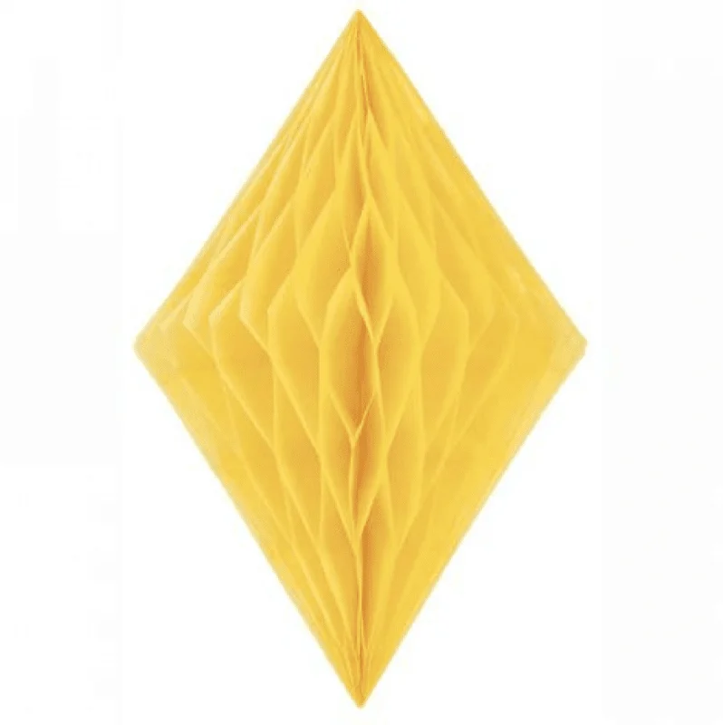 Pappersdekoration diamant gul 35 cm - Dukning & Dekoration - Student Dekoration - Kalaslagret.se