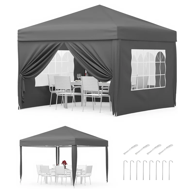 AliExpress - 3x3 m Faltbarer Pavillon Wasserdicht 3-Wege-Höhenverstellung UV-Schutz 50+ Pavillon Faltbares Zelt mit Tragetasche für den Garten