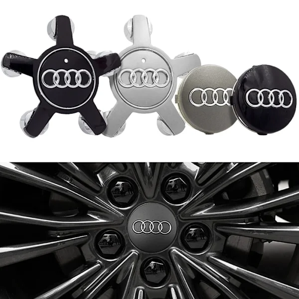 Audi Centrumkåpor / Hjulnav Bil Emblem - 4-Pack