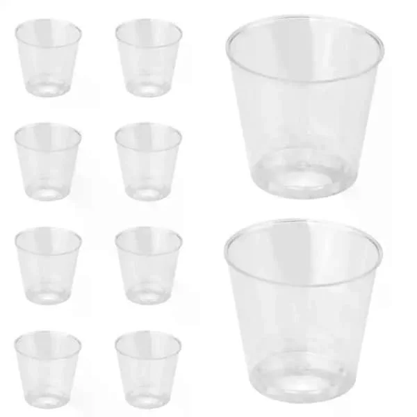 50-pakning 30ML klare harde engangskopper i plast, fest-shotglass, gelékopper, engangskrus, bursdagsfestdrikke