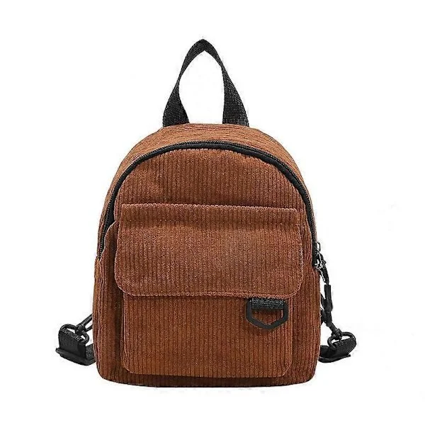 Fashion Backpacks for Women, Corduroy Backpack Bag for Women Portable Backpack Handbag Small Backpack (brown) Dark brown