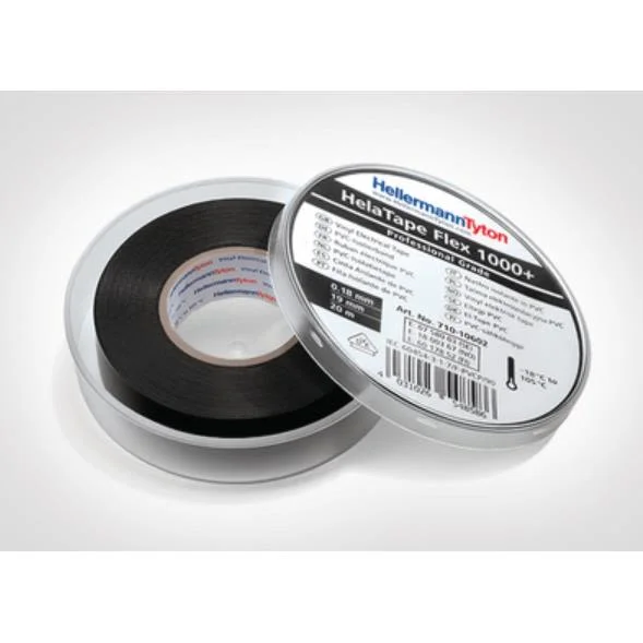Hellermann Tyton HelaTape Flex 1000+ Elektrikerteip 19 mm x 20 m Svart, Maskintilbehør & forbruk
