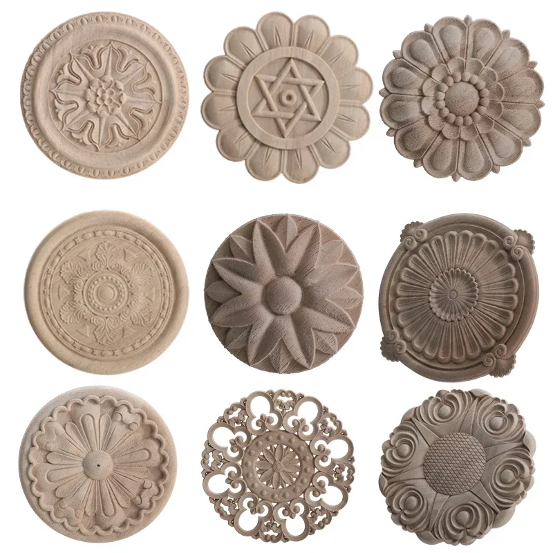 AliExpress - Apliques Florales De Madera Para Muebles Decoración Antigua Para El Hogar Tallado En Calcomanía De Pared Figuritas Vintage