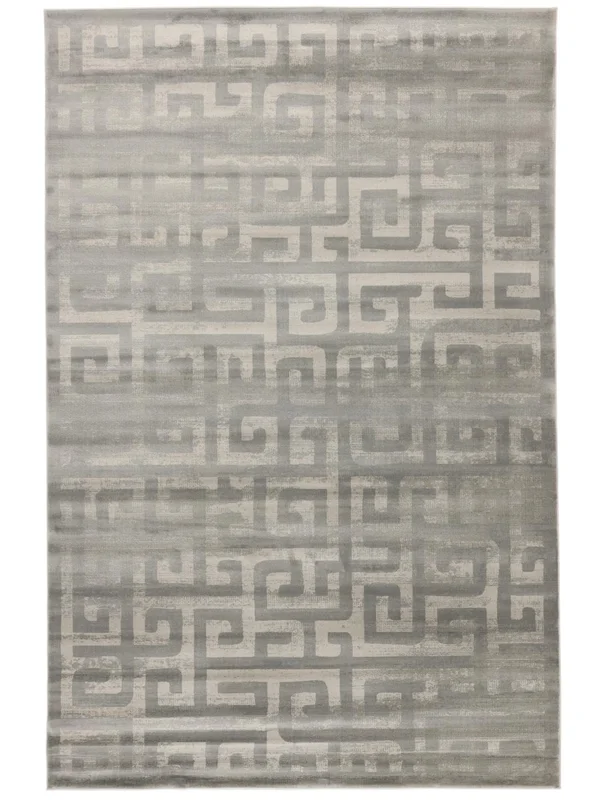 Ancient 200X300 Light Grey Geometric Rug