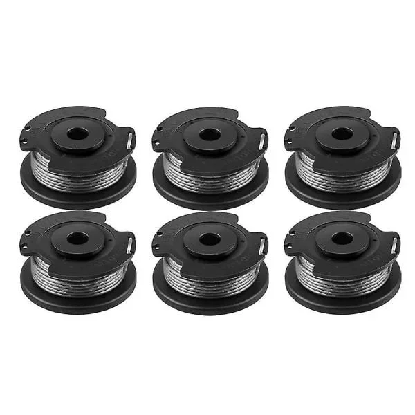 6-pack trimmer spole och lina ersättning F016800569 ABS Nylon för Bosch EasyGrassCut 23 26 18-serien Svart