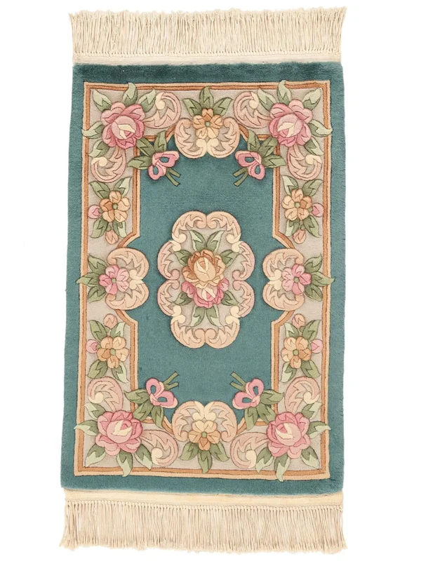 China 90 Line Rug Hand Knotted 60X90 Beige/Brown