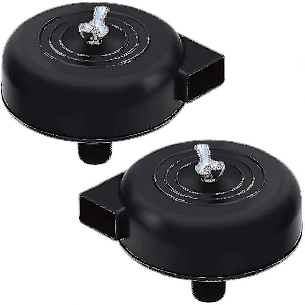 Høykvalitets 2-pakning kompressorfilter, 16 mm 3/8PT utvendig gjenge stillegående kompressor kompatibel luftkompressor (svart) Cy01