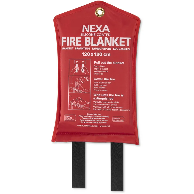 Nexa - Brannsikkerhet Brandfilt Silikon 120x120cm Rød