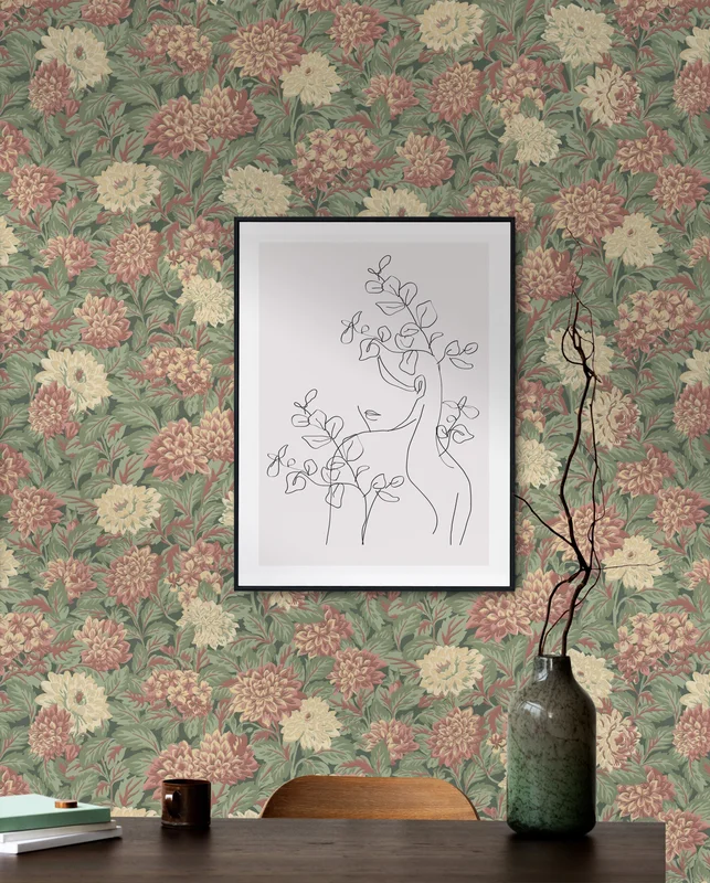Decor Maison Tapet, Modern Classics II 357-78 Dahlia, L, Grön, Färg & tapeter