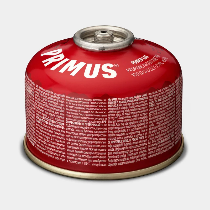 Gas canister / camping gas Primus Power Gas, threaded, -15° to +25°C, 100 grams