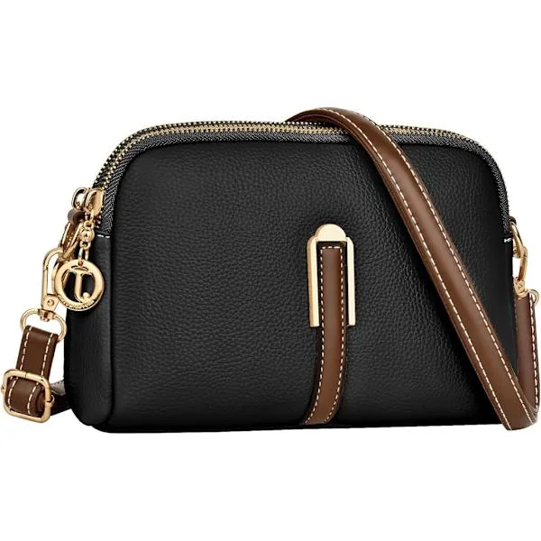 Small Crossbody Bag for Women, Leather Bags, Ladies Phone Bag with Adjustable Wide Strap, Fashionable Zipper Shoulder Bags