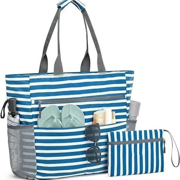 Women's Beach Bag Large Capacity - Waterproof, Foldable Bag for Beach Sand Resistant, with Cosmetic Bag and Pockets[GPA]