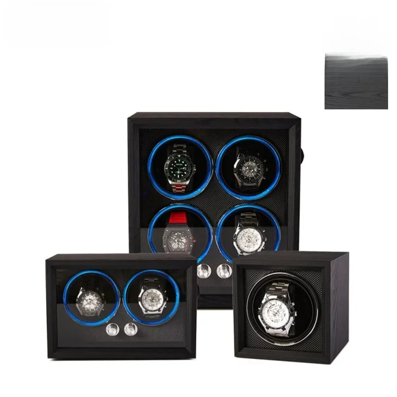 AliExpress - Embers Black Watch box 1 2 4 emplacements remontoir de montre pour montres automatiques avec éclairage ambiant