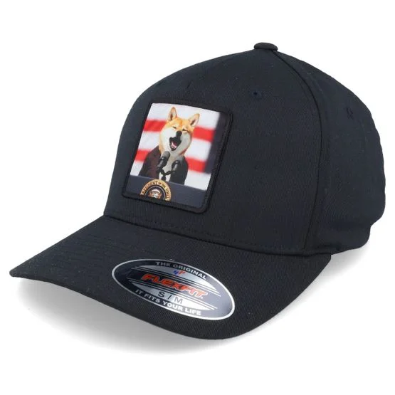 Iconic - Zwart adjustable Cap - Shiba Inu For President Black A-frame Stretch Fit @ Hatstore