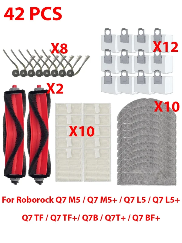 AliExpress - Für (Roborock Q7 M5 / Q7 M5+ / Q7 L5 / Q7 L5+ / Q7 TF / Q7 TF+/ Q7B / Q7T+ / Q7 BF+) Ersatzteile für Hauptseitenbürstenfilterbeutel