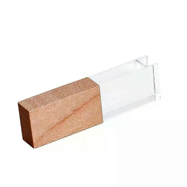 JASTER Kristall Trä USB-minne penn-enhet U-disk minnessticka 4GB 8GB 16GB 32GB 64GB bröllopsgåva tummenhet