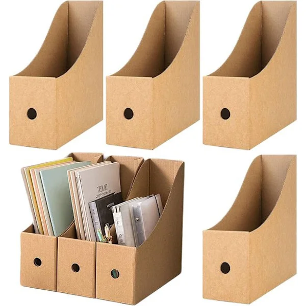 Delar Kraftpapper Filhållare Kartong Stående Mapp Tidningssamlare Låda för Förvaring av Böcker, Dokument, Brev, Arkiv, Tidskrifter