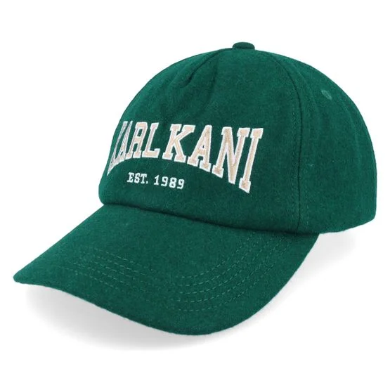 Karl Kani - Verde unconstructed Gorra - College Signature Wool Blend Cap Dusty Green Dad Cap @ Hatstore