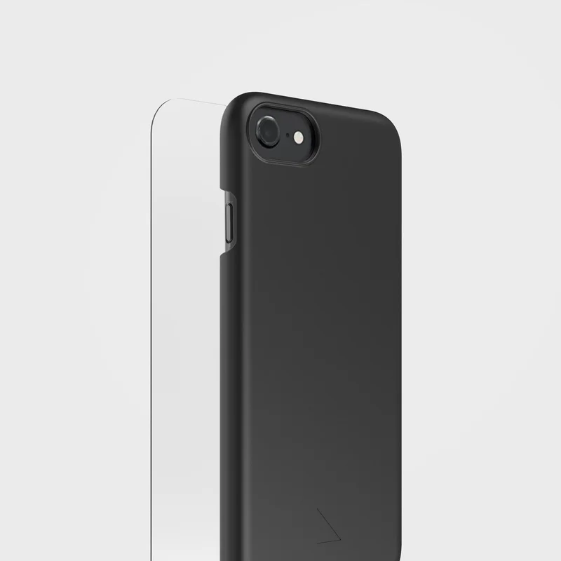 Kolsvart telefonfodral & skärmskyddspaket | agood, iPhone 6 7 8 SE