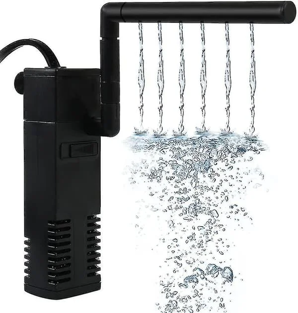 Justerbart flow akvarie internt filter & vandpumpe til 20-250L akvarier [JUN]