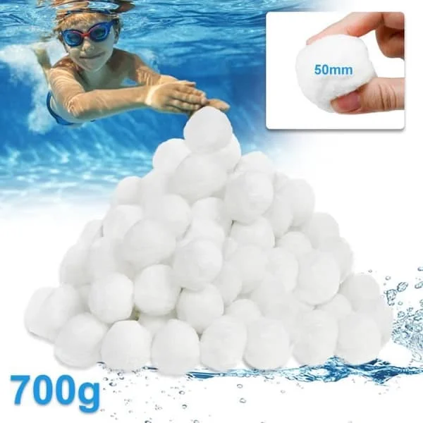 [LCS]XMTECH Poolfilterbollar - Vit - 700 g - 50mm - Alternativ till 25 kg filtersand