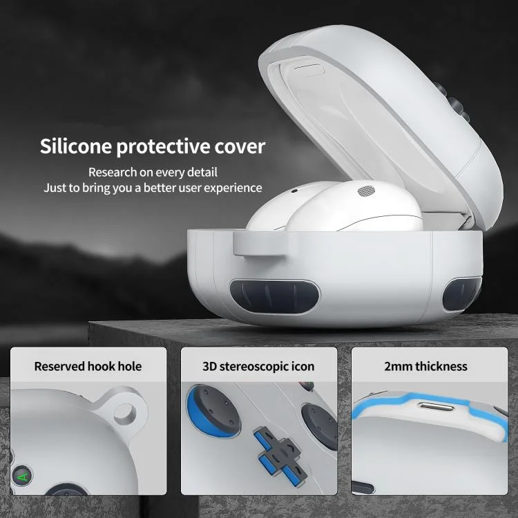 Kotelo Samsung Galaxy Buds Live -kuulokkeille retro-pelikonsolimuotoilulla – harmaa