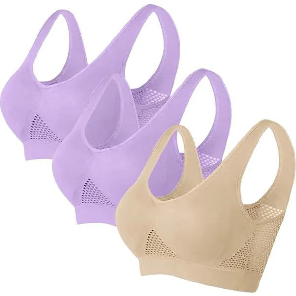 3-pakke Push-up BH for kvinner Dame BH Sports-BH Undertøy Stor Størrelse Sports-BH Sett Bomulls Sports-BH for kvinner