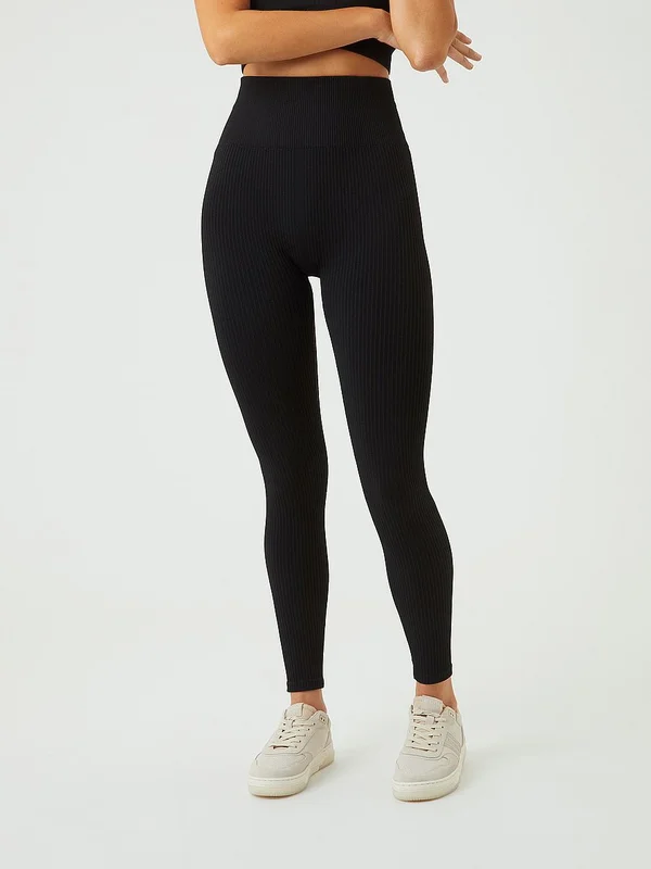 Björn Borg Studio Seamless Rib Tights Black XS Black XS, Tøj & Bolig, Træningsbukser, Tights