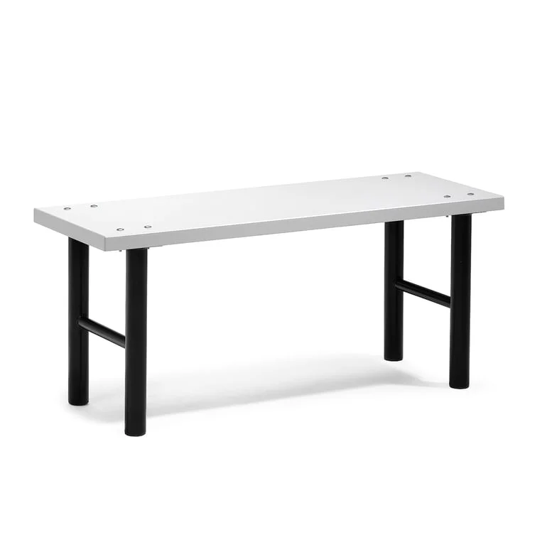 Changing room bench STADIUM, 1000x360x430 mm, grey, black