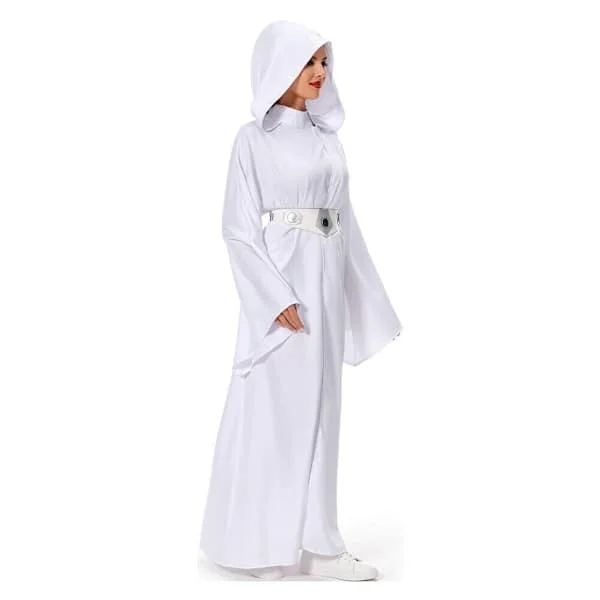 【NX】Tähtien sota: Prinsessa Leia Cosplay-asu Mekko Vyö Peruukki Halloween-juhlien täydellinen setti Mekko 3XL Mekko