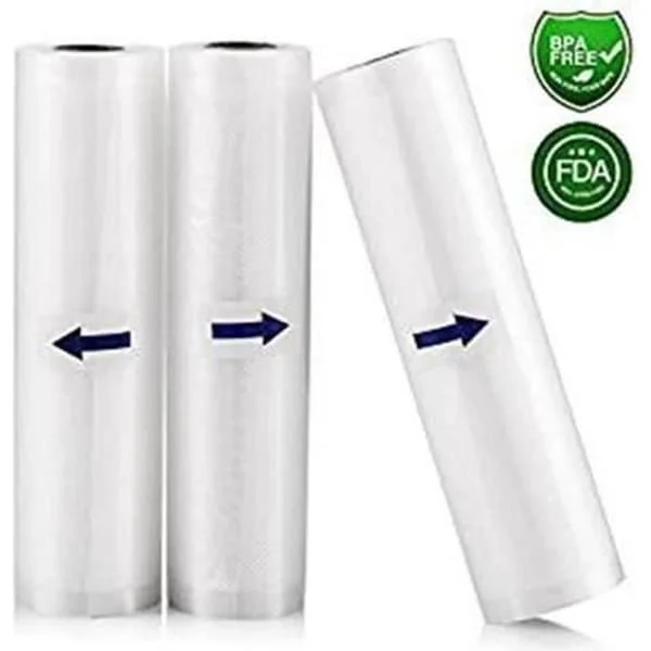 3 ruller pregede vakuumpakkerposer 28*500CM BPA-frie matoppbevaringsposer for vakuumpakker
