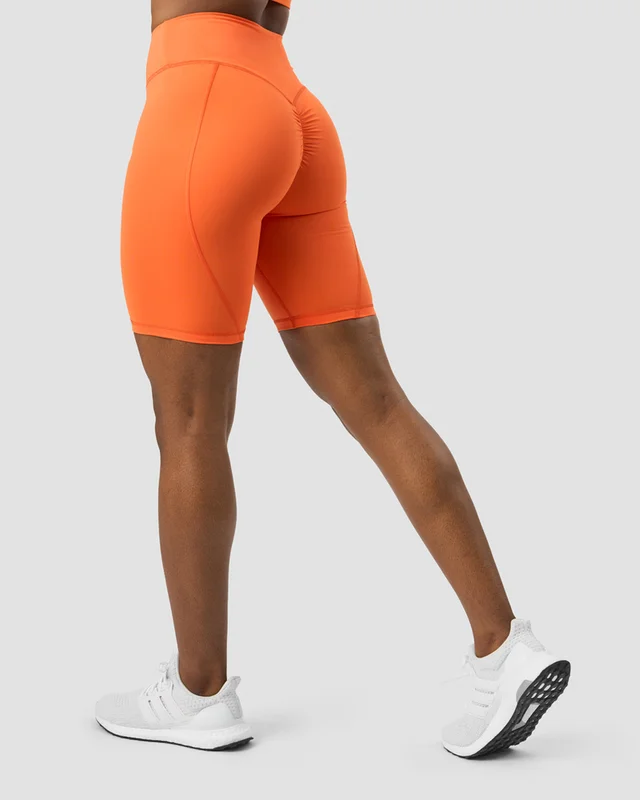 ICANIWILL - Scrunch V-shape biker shorts Orange- Shorts - Dames - sportkleding van ICIW