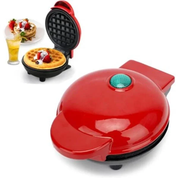 Mini Vaffeljern Rund, Vaffeljern og Pandekagevaffeljern Klassiske til Julegaver, Crêpes, Kager, Chaffle, Snacks, Belgiske Vafler_MGF