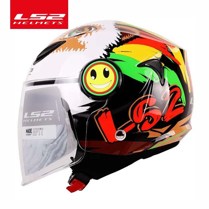 AliExpress - LS2 drôle casque de moto pour enfants capacete casco LS2 OF602 casques pour enfants 3/4 visage ouvert scooter demi-visage moto helm