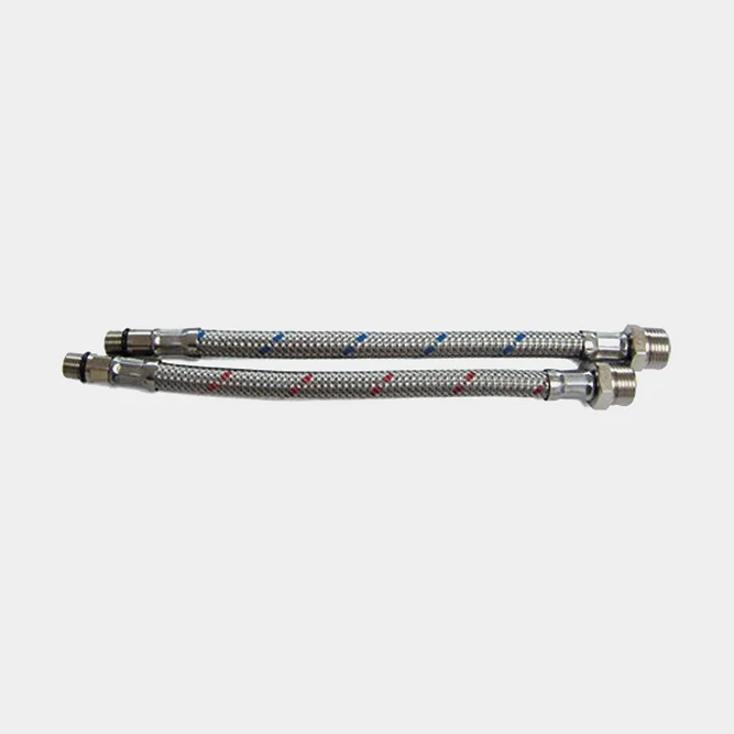 Flexslange / tilslutningsslange til blander Barka, 0.21 meter, 3/8" G (BSP), Ø10 mm forkromet messing, blå