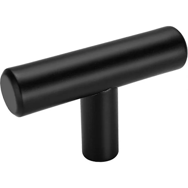 10-pack Single Hole Black Cabinet Knobs and Pull Door Cabinet Drawers Bedroom Furniture Handles 50mm/2in Overall Length