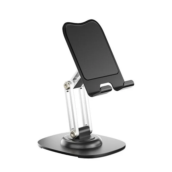 Multifunksjonell mobiltelefonholder skrivebord metall tre-akset roterende sammenleggbar løftestativ aluminiumslegering mobiltelefonholder