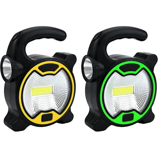 2 stk. campinglamper batteridrevne teltlamper utendørs campinglykt bærbar LED teltlykt lampe med 2 LED-lys vanntett