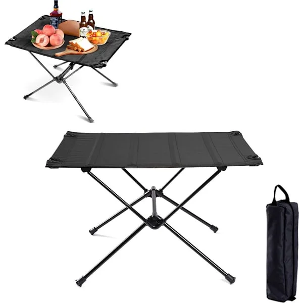 Sammenleggbart campingbord - Klappbord - Sammenleggbart campingbord - Med oppbevaringspose - 60 x 40 x 40 cm - Klappbord - Klappbord - Hagebord